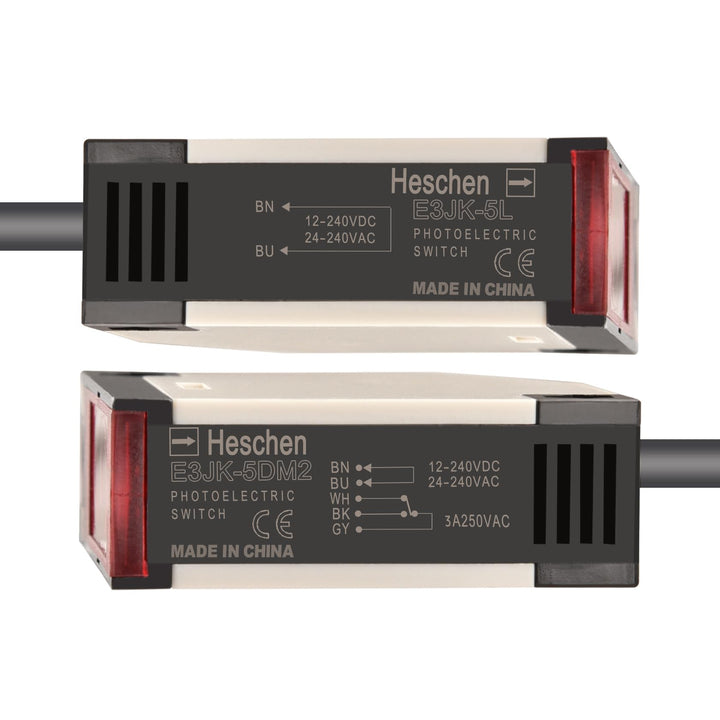 Heschen Fotoelektrischer Schalter, E3JK-5DM2-5L, 24-240VAC/12-240VDC, Bijection Type, Detection Dist
