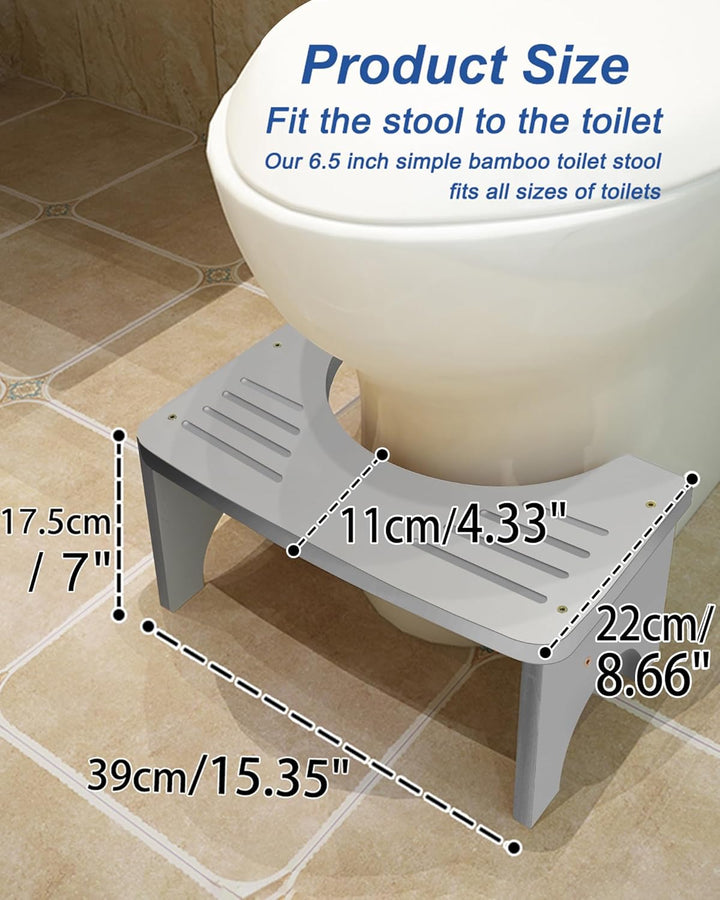 RayLove Physiologischer Toilettenhocker aus Bambus – WC-Trittbrett aus Holz – 35 Grad strapazierfähi