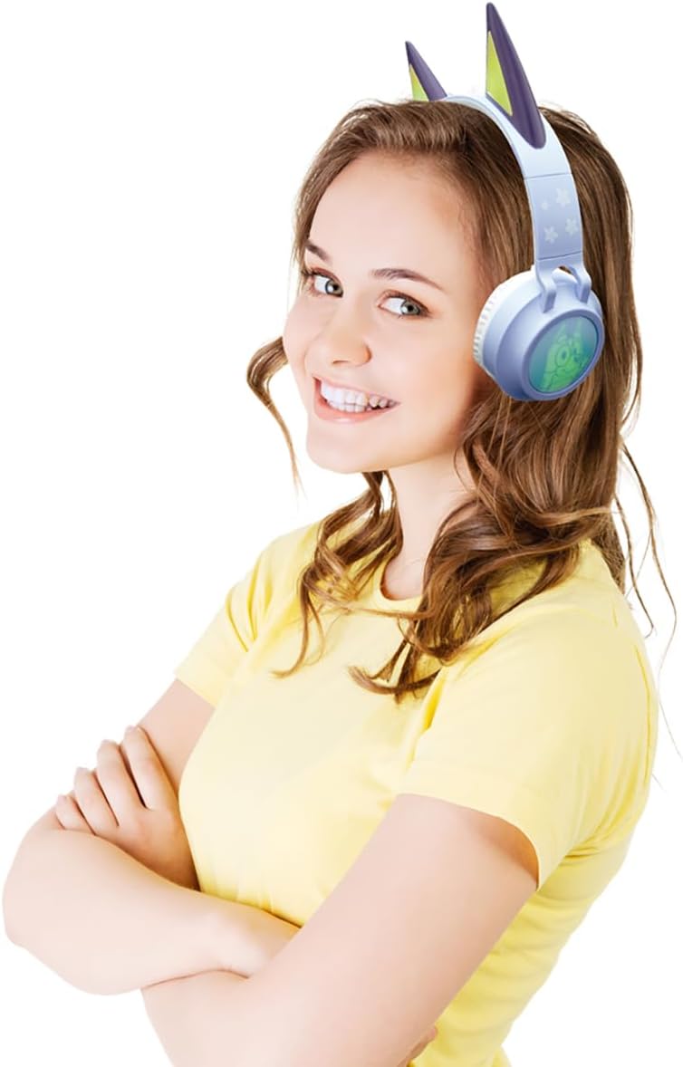 Lexibook, Bluey, Bluetooth-Kopfhörer, blau, HPBT015BY | 2-in-1 Bluetooth &amp; kabelgebunden, 3D-Design,