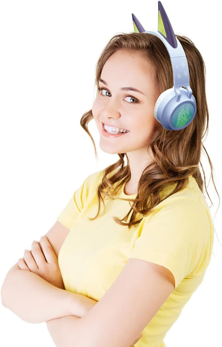 Lexibook, Bluey, Bluetooth-Kopfhörer, blau, HPBT015BY | 2-in-1 Bluetooth &amp; kabelgebunden, 3D-Design,