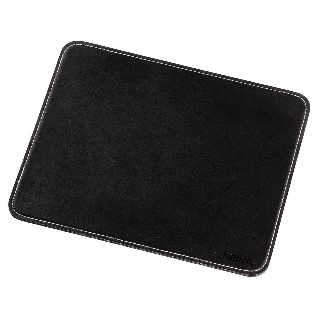 Hama Mauspad (22 x 18 cm, Office Mousepad in Leder Optik, optimale Gleitfähigkeit, rutschfeste Unter