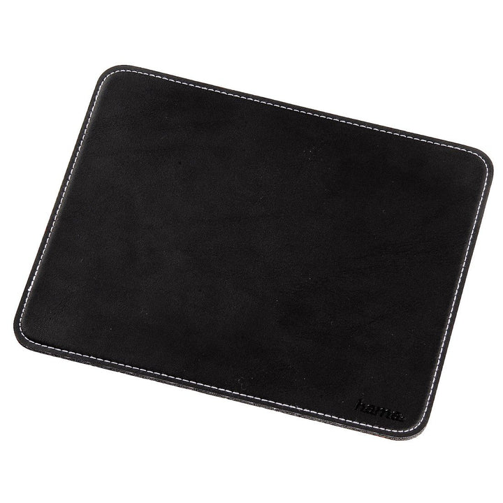 Hama Mauspad (22 x 18 cm, Office Mousepad in Leder Optik, optimale Gleitfähigkeit, rutschfeste Unter