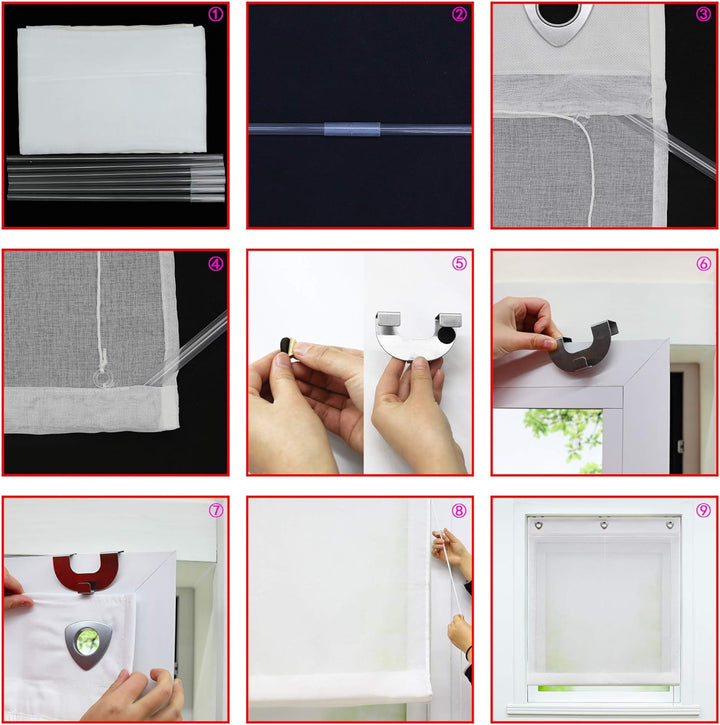 Joyswahl Ausbrenner Raffrollo mit Floral Motiv »Olivia« transparente Ösenroll mit Hakenaufhängung, o