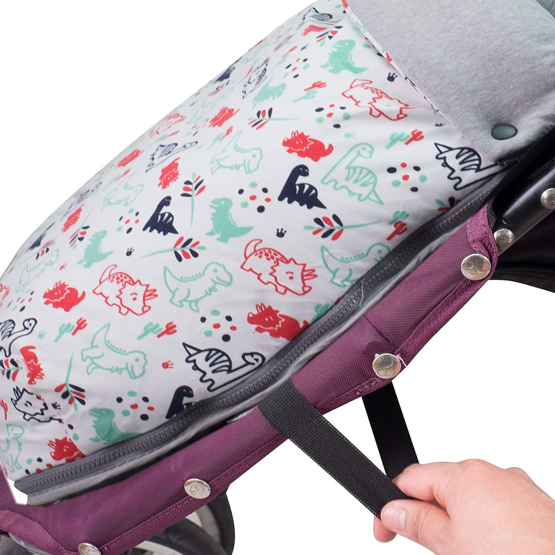 JYOKO Kids Fusssack für Kinderwagen kompatibel mit Baby Jogger City Mini (Baumwolle, Dino Party) BAU