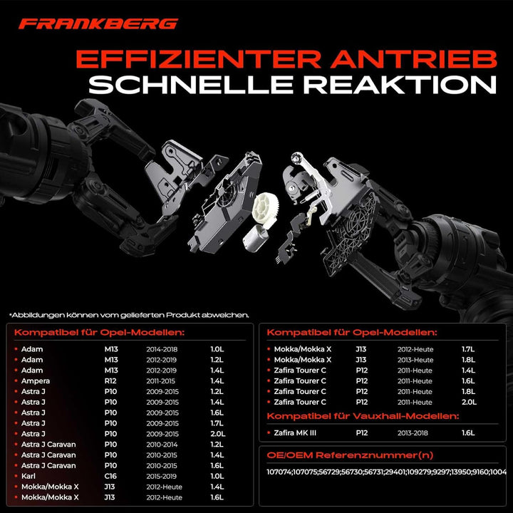 Frankberg Heckklappenschloss Kompatibel mit Adam 2012-2019 Ampera 2011-2015 Astra J 2009-2015 Astra