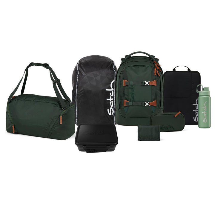 Satch Pack Kollektor Edition Schulrucksack Set 8tlg. inkl. Brotdose und Trinkflasche (Forest Green S