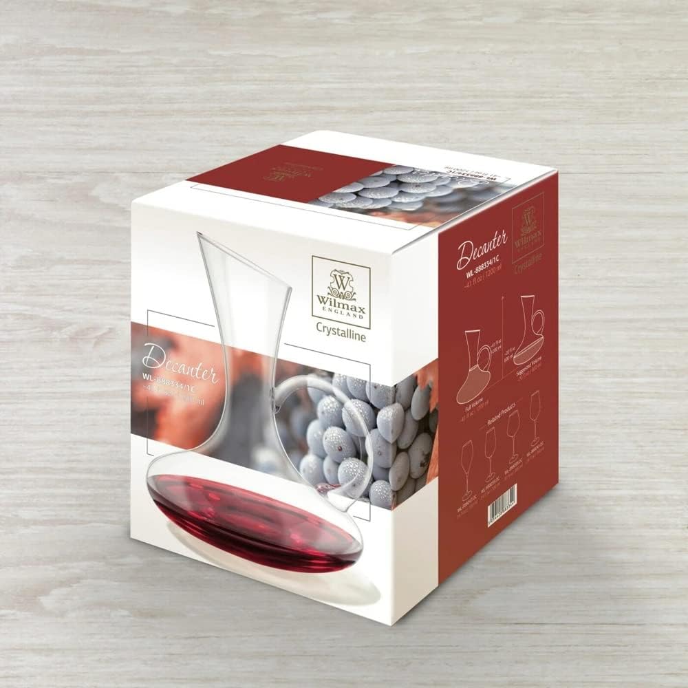 Wilmax Rotwein-Dekanter | 1200 ml | Wein-Karaffe aus Glas | Wein-dekantierer | Weinkaraffe | Dekanti