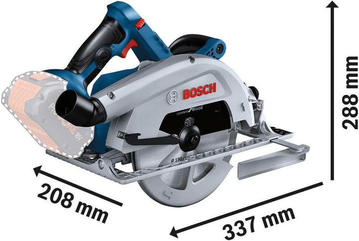 Bosch Professional BITURBO Akku Handkreissäge (ohne Akkus und Ladegerät, inkl. 1x Sägeblatt, Paralle