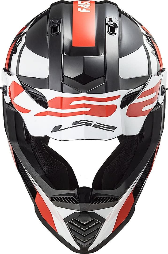 LS2, Crosshelme motorrad Fast evo strike black white red, XXXL 3XL black white red, 3XL black white