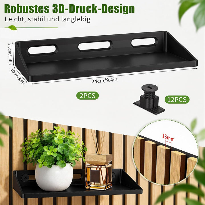 2er Set Regal für Akustikpaneele Ohne Bohren wandpaneele Zubehör | Regal für Vertikale Horizontale P