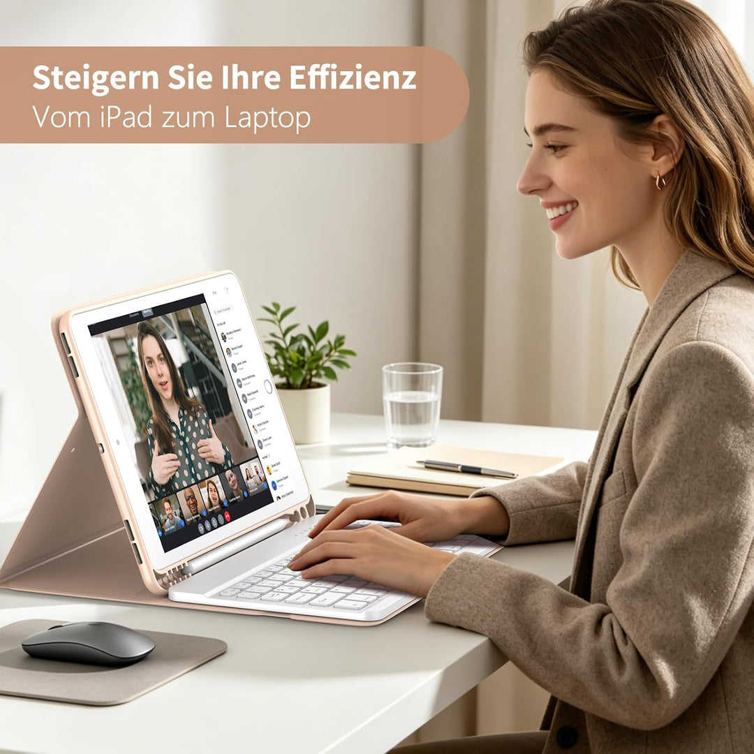 TQQ Tastatur Hülle für iPad 10.2 Zoll (9/8/7 Generation), für iPad Air 3rd und Pro 10.5, Wiederaufla
