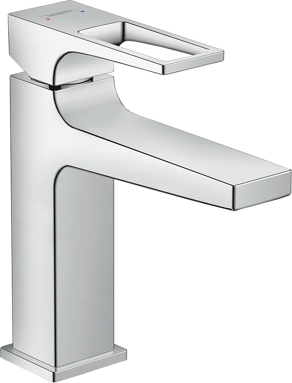 hansgrohe Wasserhahn Metropol (Armatur mit Auslauf Höhe 110 mm und Push-Open Ablaufgarnitur) Chrom C