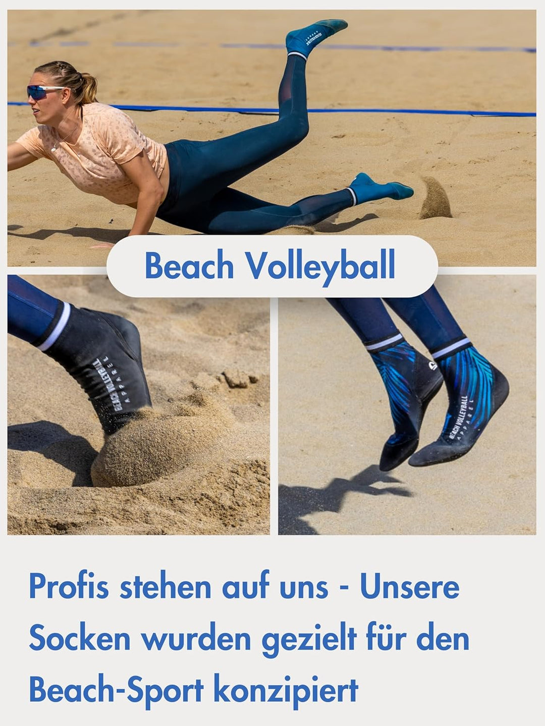 Momevo Beachmates Beachvolleyball Socken - schützende Beachsocken aus Neopren und Elasthan - idealer