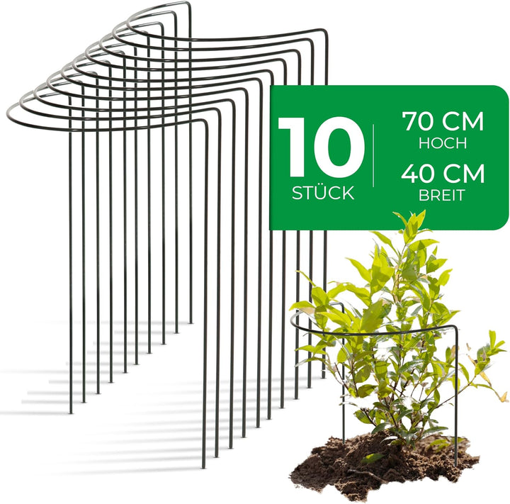 Novatool 10 Strauchstütze Metall halbrund 40 cm Ø70 cm hoch grün Staudenhalter Blumenhalter Rankenge