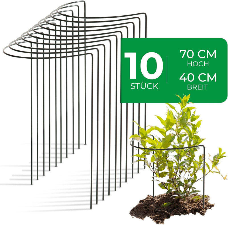 Novatool 10 Strauchstütze Metall halbrund 40 cm Ø70 cm hoch grün Staudenhalter Blumenhalter Rankenge