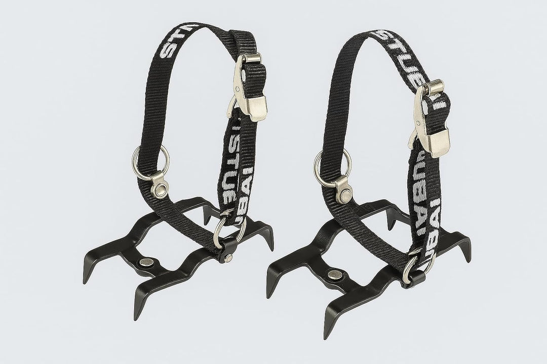 STUBAI Fusseisen Antislip | Riemenbindung | Rutschsicherung für Schuhe, für Outdoor- und Bergsportak