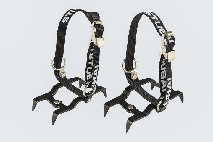 STUBAI Fusseisen Antislip | Riemenbindung | Rutschsicherung für Schuhe, für Outdoor- und Bergsportak