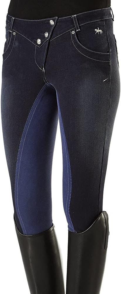 PFIFF Damen Vollbesatz Reithose Wilma 42 Blau, 42 Blau