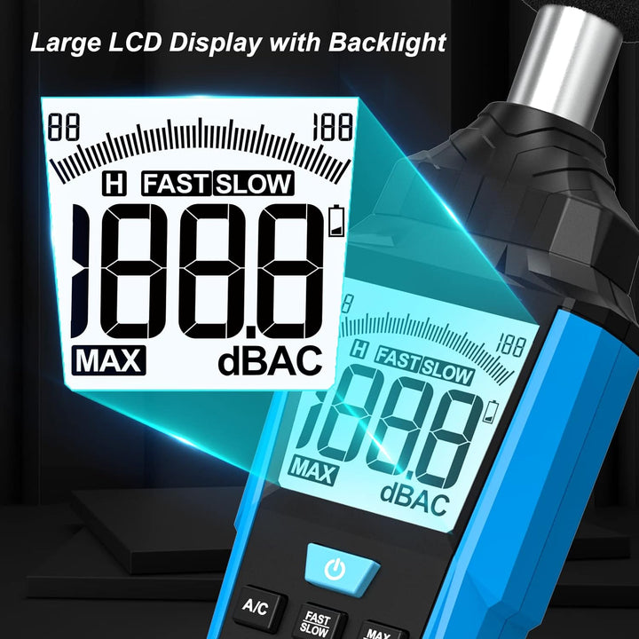 Dezibel Messgerät, MESTEK Schallpegelmessgerät, Tragbare db messergerät,30 dB bis 130 dB,A/C-gewicht