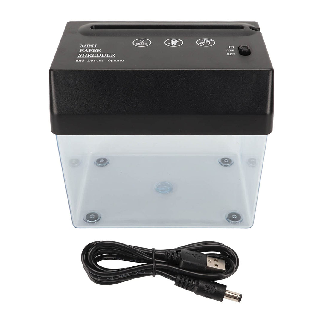 Buachois USB-Aktenvernichter, Universelle Tragbare Mini-Elektro-Akku-Papierschneidemaschine Für Doku
