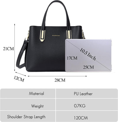 FANDARE Umhängetaschen Elegante Schultertasche Damen Handtasche Frauen PU Leder Wasserdicht Grosse K