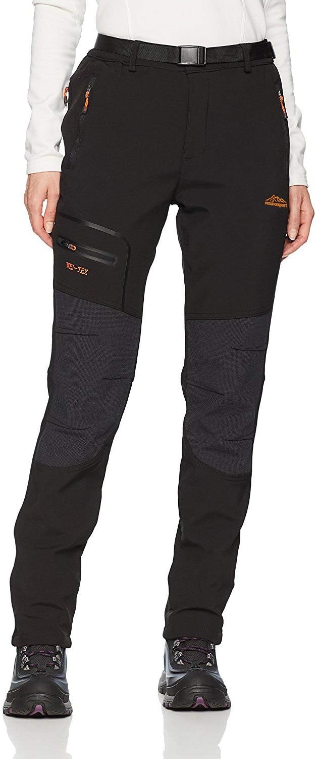 BenBoy Damen Wanderhose Wasserdicht Softshellhose Outdoorhose Winddicht Warm Gefüttert Winter Skihos