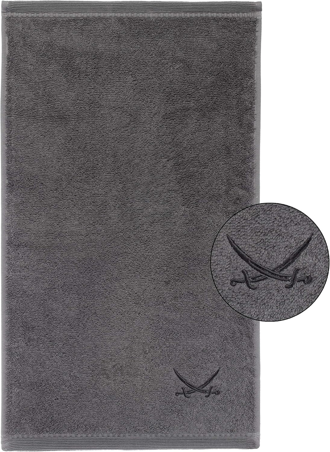 Sansibar Gästetuch 6er Set 30x50 cm mit gesticktem Säbel Logo Set Handtuch Seiftuch 100% Baumwolle A
