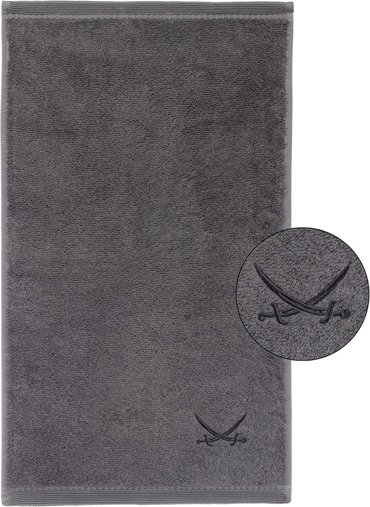 Sansibar Gästetuch 6er Set 30x50 cm mit gesticktem Säbel Logo Set Handtuch Seiftuch 100% Baumwolle A