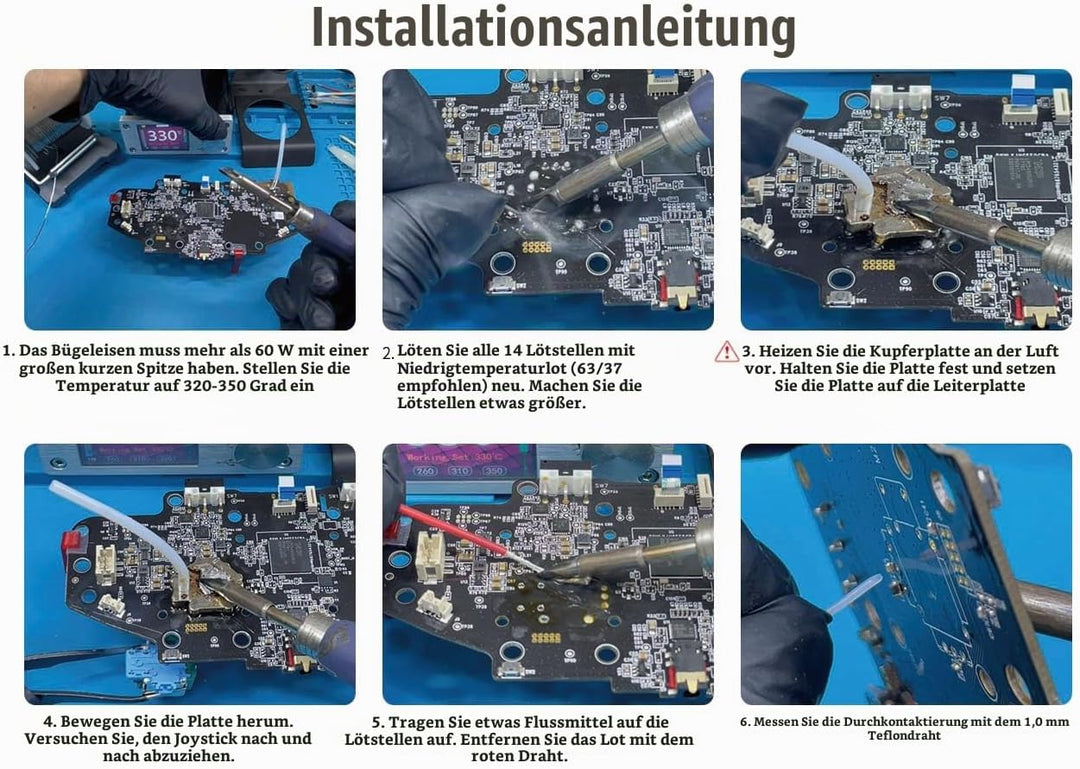 ElecGear Entlötheizplatte für Joystick, Entlöten des Steuersticks von der Controller-Platine mit Löt