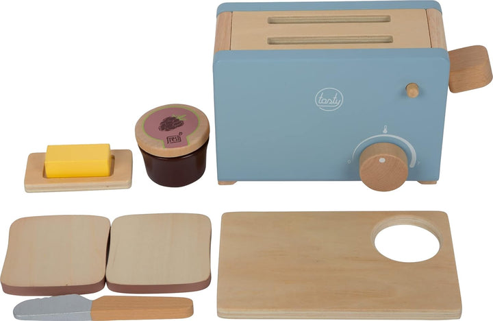 small foot Toaster-Set "tasty" aus Holz, Rollenspielzeug für Kinder, Zubehör für Spielküchen, ab 3 J