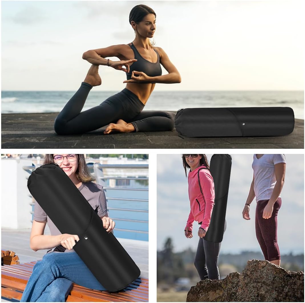 AKOZLIN Yoga Mat Bag with Multi-Functional Storage Pockets, Waterproof Yoga Mat Carrying Bag with Ad