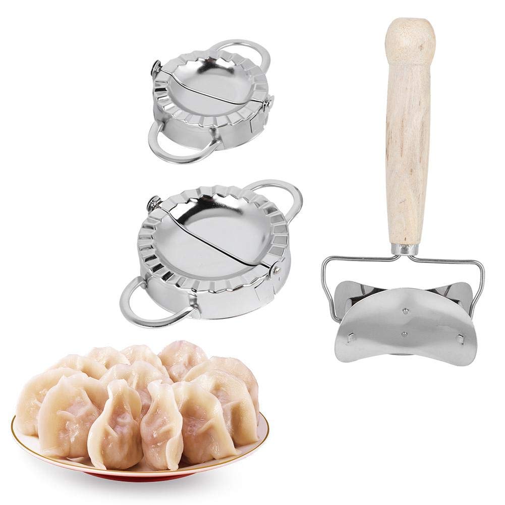 Dumpling Maker Set Knödel-Maschine Edelstahl Holz-Roll Ravioli Dumpling Maker Wrapper Pierogie Pie Q