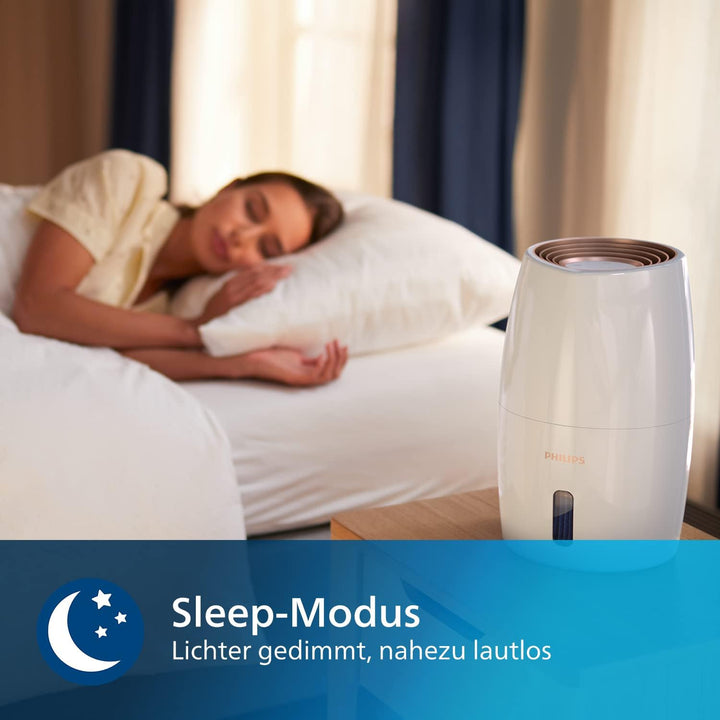 Philips Series 2000 Luftbefeuchter – für Räume bis 32 m², NanoCloud-Technologie, 3 Geschwindigkeitss