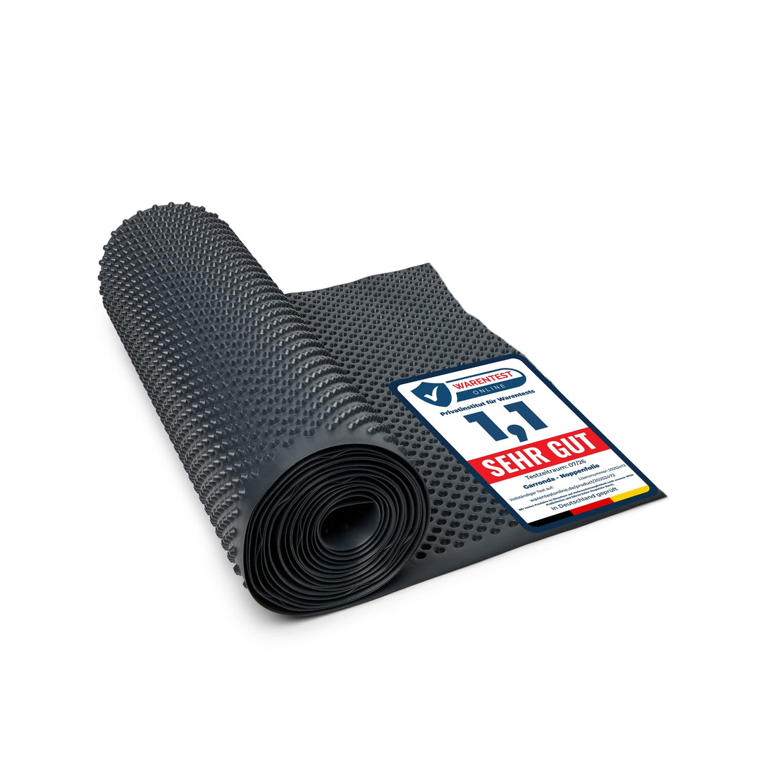 Garronda Noppenfolie 1 m x 5 m aus HDPE 400 g/m² mit hoher Druckfestigkeit - Mauerschutz und Bauwerk