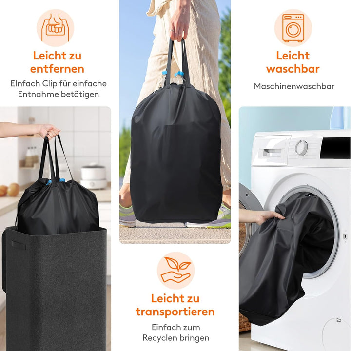 Lifewit 80L Pfandflaschen Sammelbehälter mit Deckel, faltbar und wasserdicht mit Griffen, Gross Flas