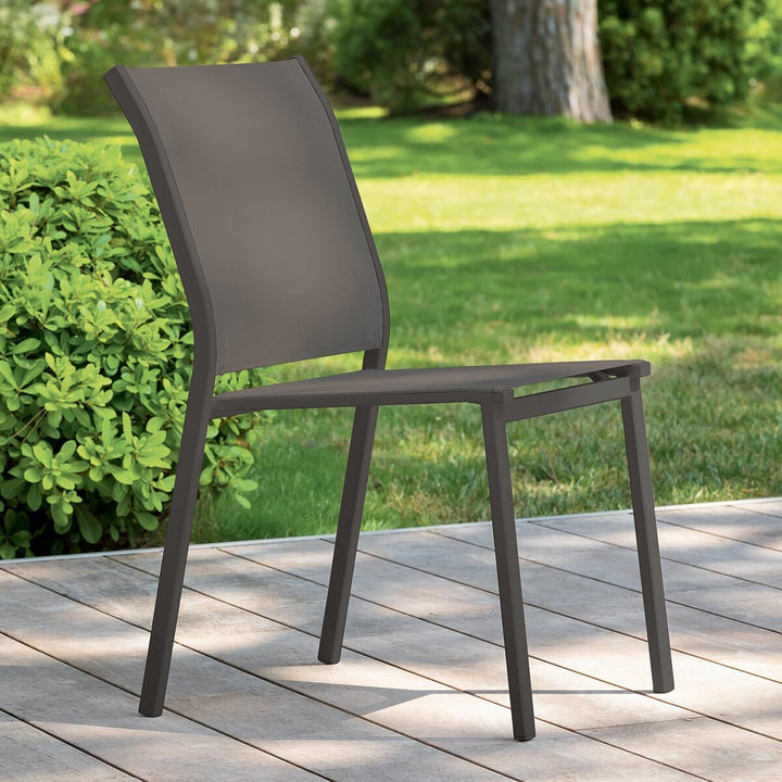 Hespéride Garten-stapelstuhl essentia wenge & Tonka epoxybehandeltes Aluminium