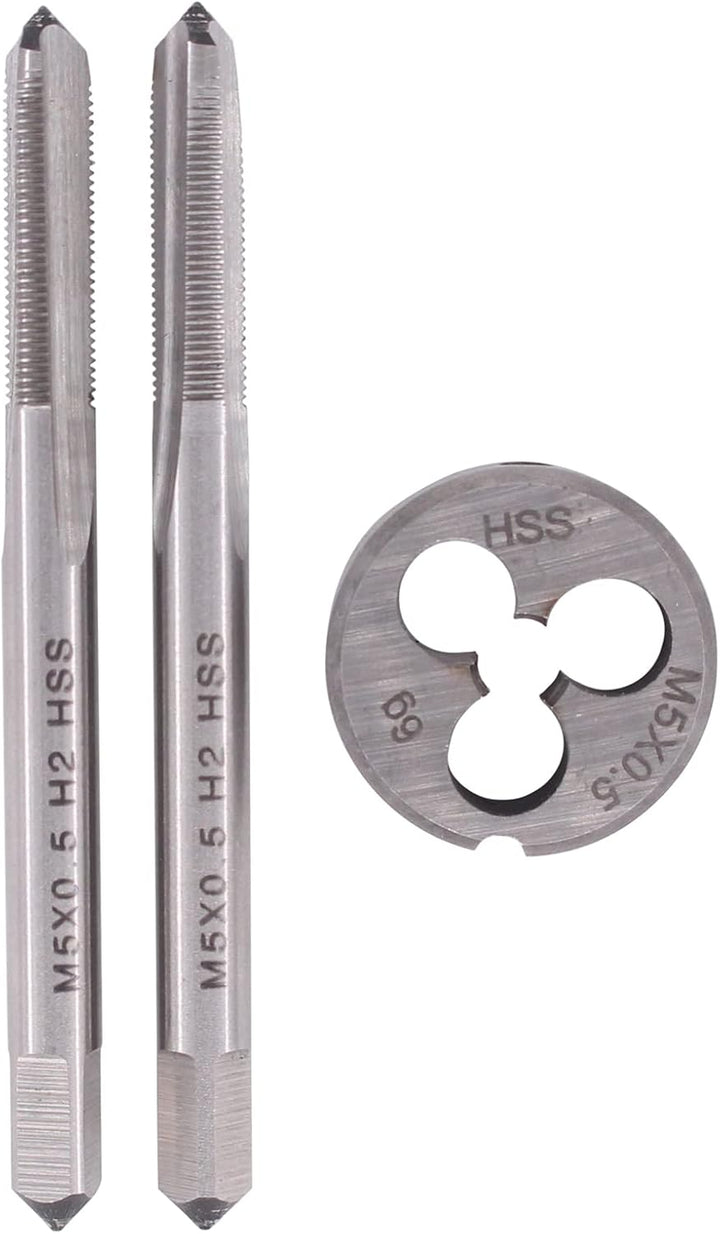 Doo Engy M5 x 0,5 Schneideisen HSS mit 2 tlg Handgewindebohrer Feingewinde Gewindebohrer Set