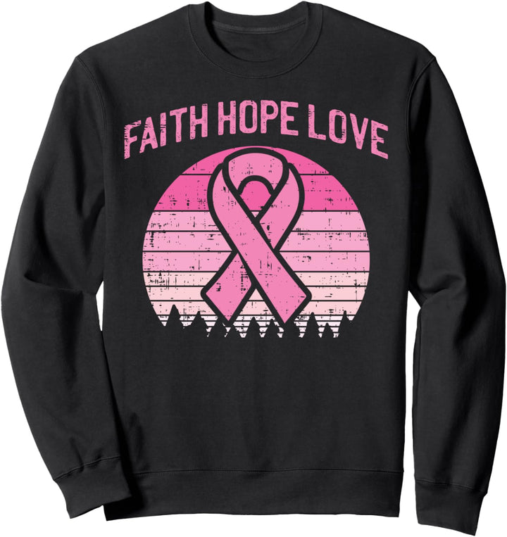 Faith Hope Love Pink Ribbon Brustkrebs-Bewusstsein Frauen Sweatshirt