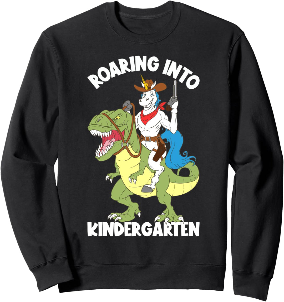 Roaring Into Kindergarten Einhorn Dinosaurier Back To School Sweatshirt