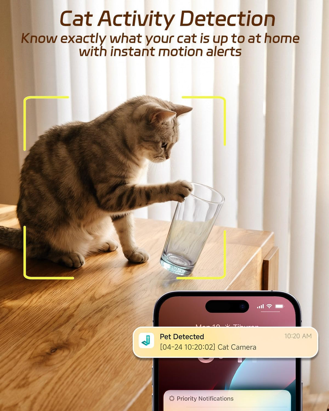 ALIOBC Haustierkamera 2K Indoor-Katzenkamera mit automatischer Verfolgung für Katzen, Katzenlaser, B