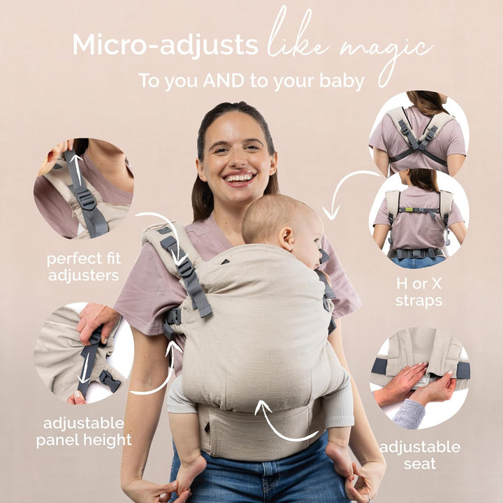 Boba X Ergonomische Babytrage Neugeborene-Kleinkind, Leinen Pampas Linen Pampas 1 Count, Linen Pampa