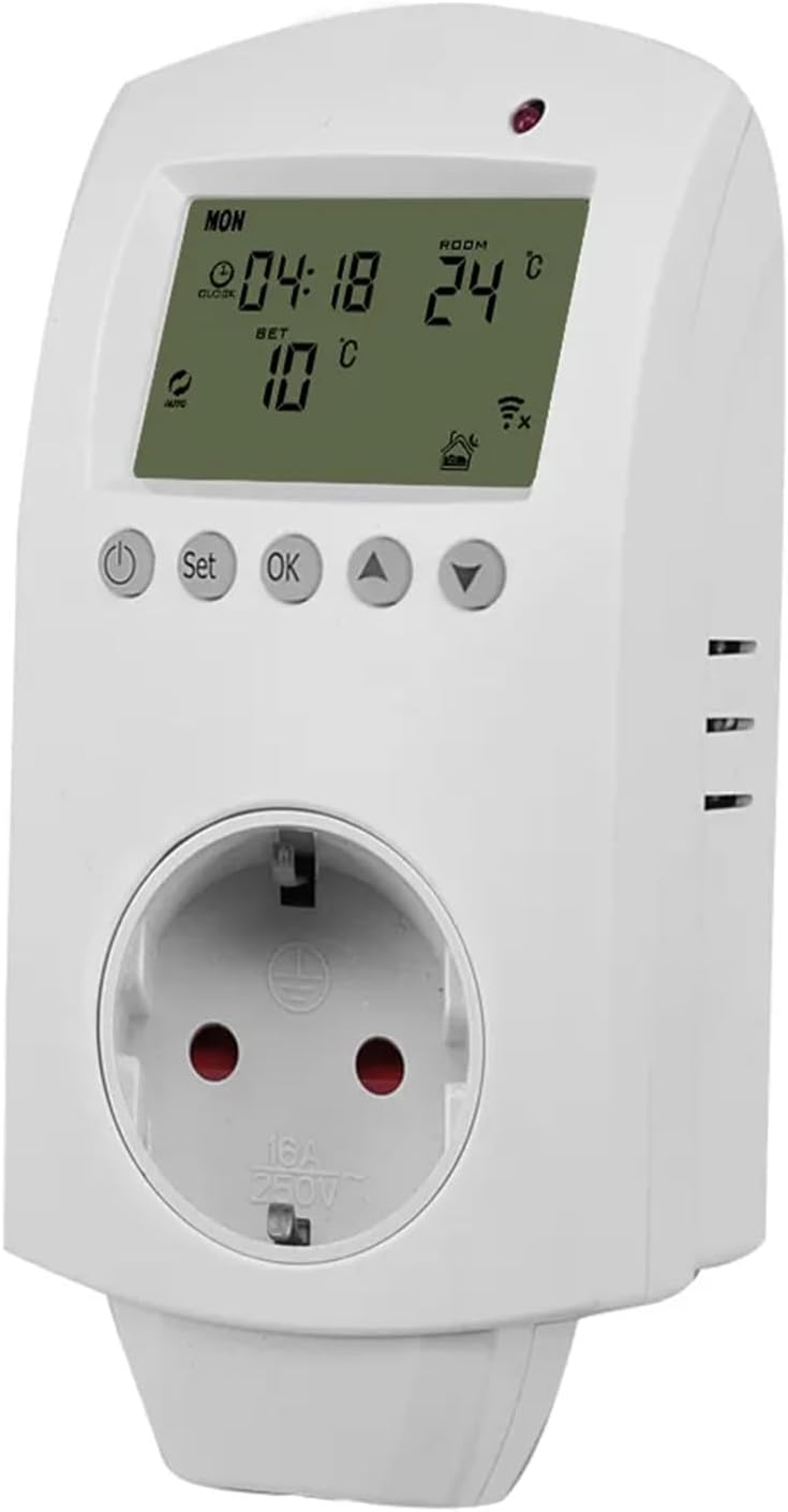 Hocosyme Infrarotheizung Thermostat Steckdose, Steckdosenthermostat Programmierbare für Elektrische