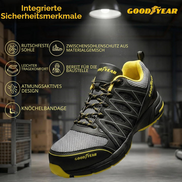 Goodyear Herren Sicherheitsschuhe, Black Yellow, 42 EU Schwarz Gelb 42 EU, Schwarz Gelb 42 EU