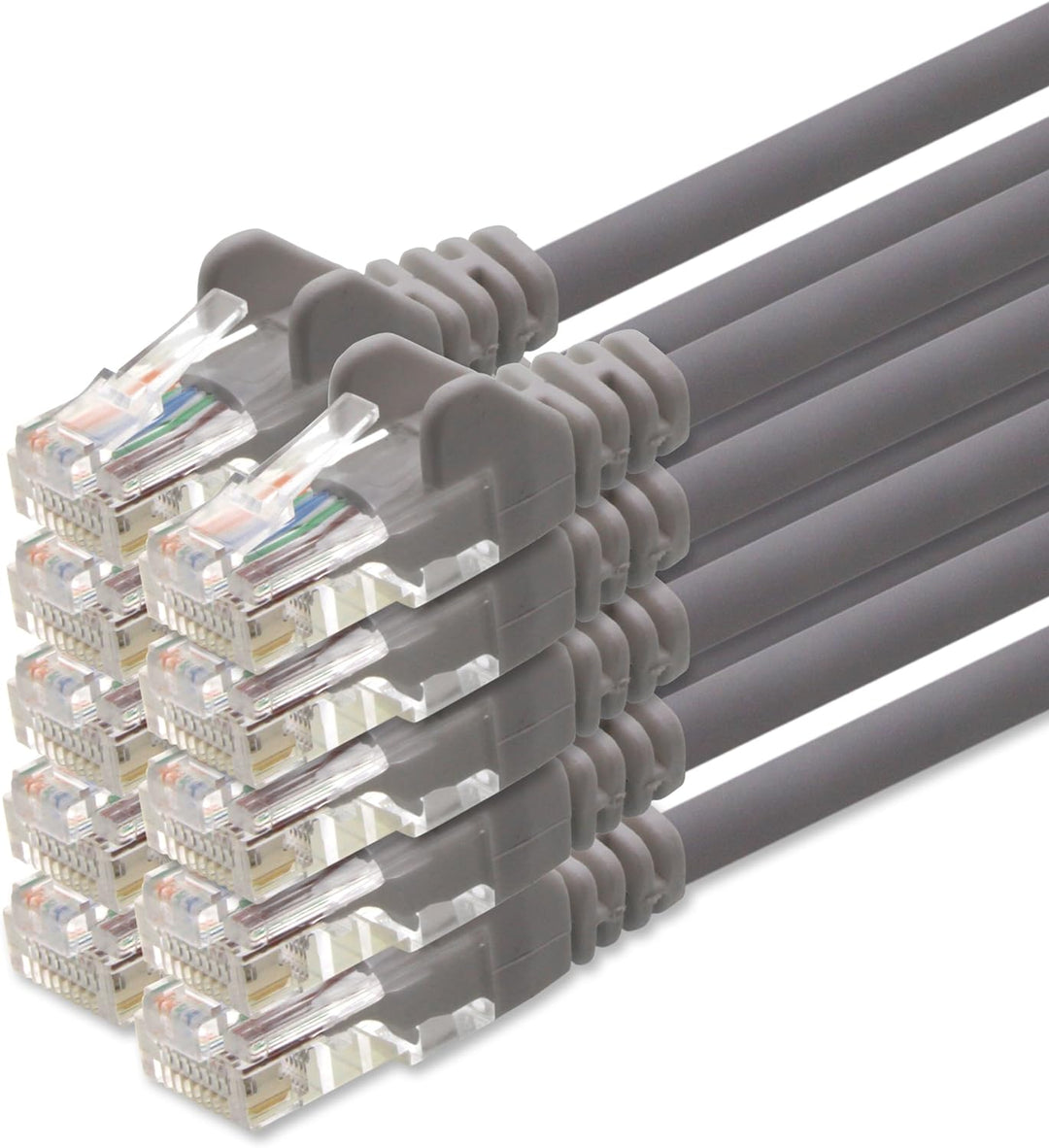 1aTTack CAT5 UTP Netzwerk-Patch-Kabel mit 2x RJ45 Stecker Set grau 10 - Stück - 10m 10m grau 10 - St