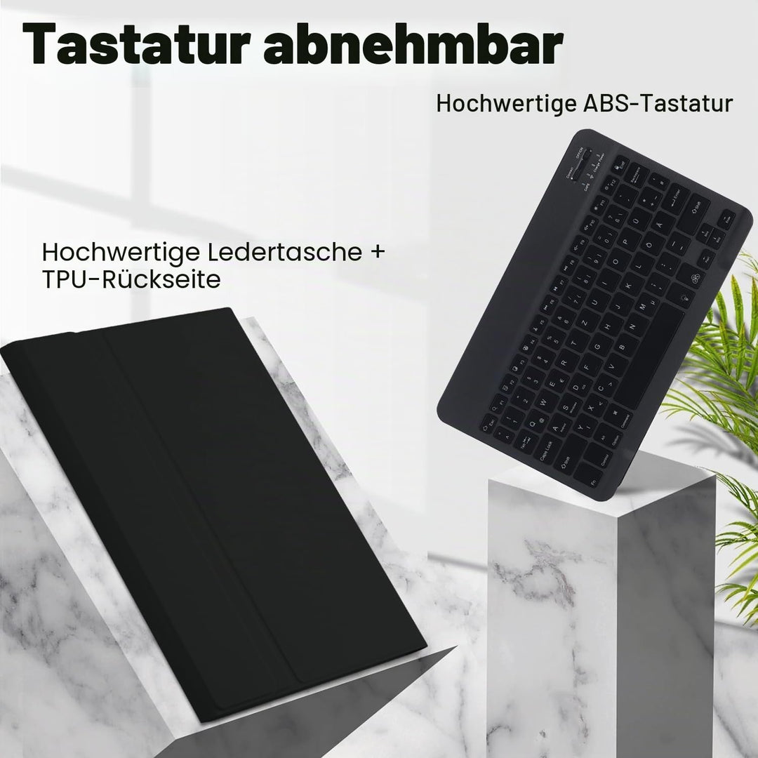 SUEEWE Tastatur Hülle für Lenovo Tab M11 11" 2024 (TB330FU), TPU Rückseite Hülle mit 3 Bereich 7 Far