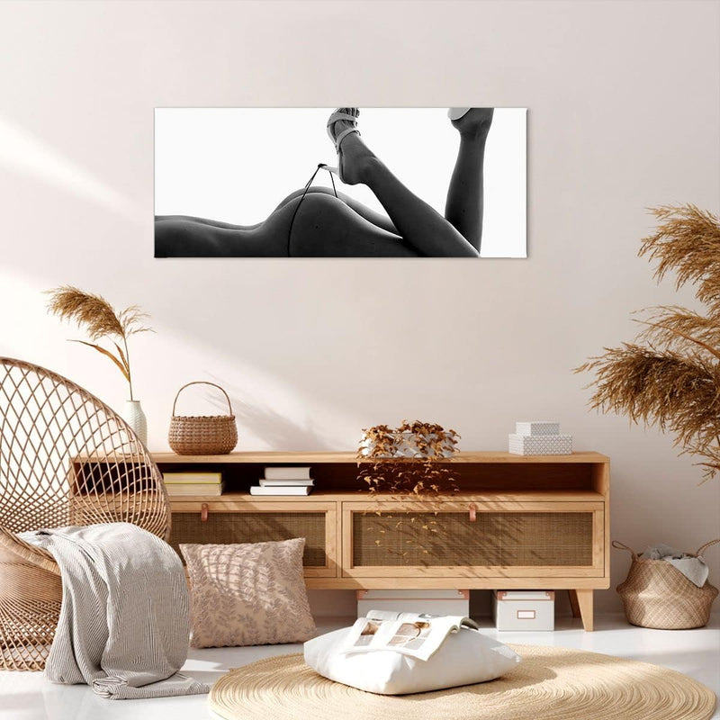 Wandbilder Dekoration Wohnzimmer Frau Akt Pose Panorama Bilder auf Leinwand 120x50cm Leinwandbild mi