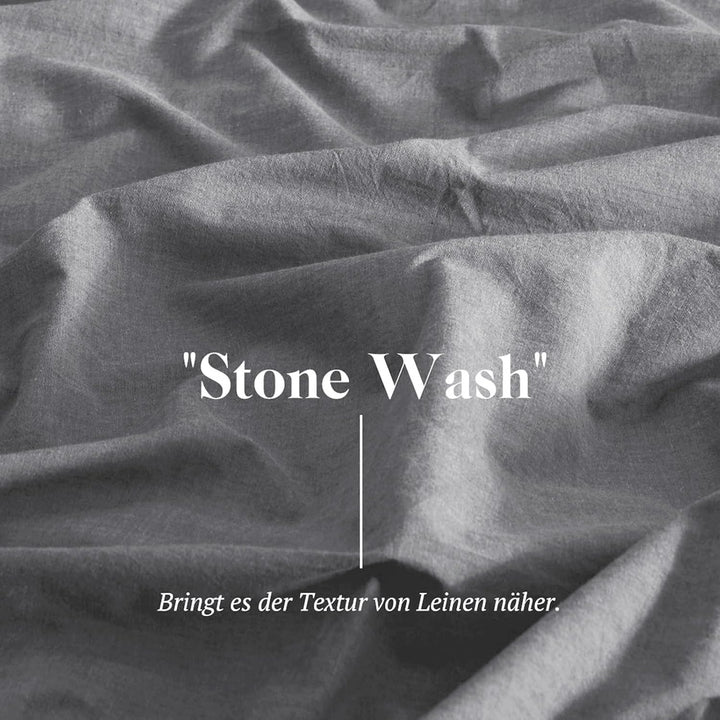 SOULFUL Bettwäsche 135x200 Baumwolle 2 Teilig, Bettwäsche-Sets Dunkelgrau2 mit Reissverschluss, Ähnl