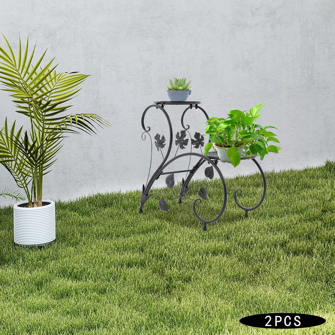 Pflanzenregal Gartenregal,Metall BlumenstäNder,2Er-Set Eisen PflanzenstäNder Vintage für Zimmerpflan
