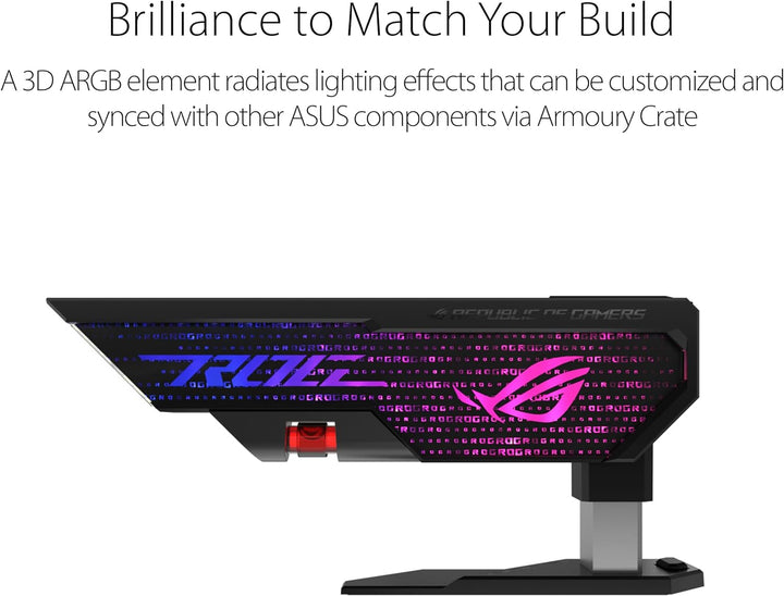 ASUS ROG Herculx Grafikkartenhalter (Stützhöhe 72-128 mm, Montage ohne Werkzeug, integrierte Wasserw