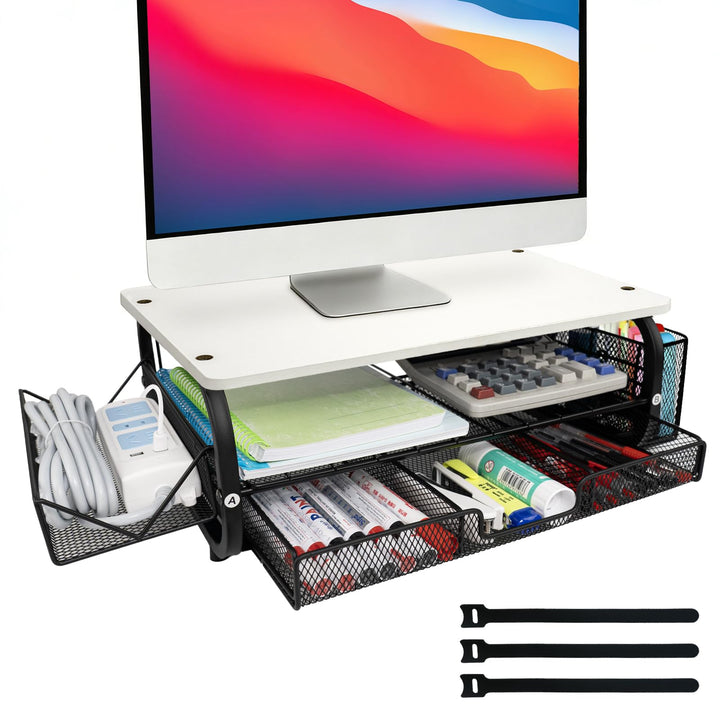 Monitorständer Ergonomischer Monitorständer 30kg/66lbs, multifunktional für Monitor/Drucker/Akten, e